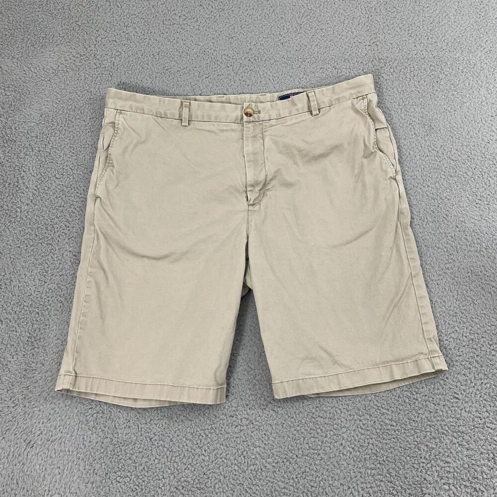 Vineyard Vines Breaker Shorts Men 42 Tan Chino Classic Flat‎ Front Golf